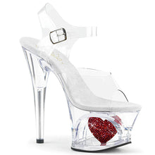 Load image into Gallery viewer, Tacones Pleaser MOON-708HRS Transparente Rojo
