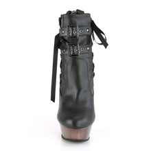 Load image into Gallery viewer, Botas Demonia MUERTO-1030 Negro Faux Leather/Pewter Chrome
