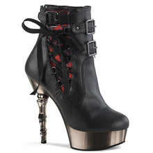 Load image into Gallery viewer, Botas Demonia MUERTO-1030 Negro Faux Leather/Pewter Chrome
