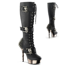 Load image into Gallery viewer, Botas Demonia MUERTO-2028 Negro Piel vegana/Pewter Chrome
