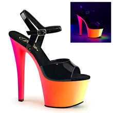 Load image into Gallery viewer, Tacones Pleaser RAINBOW-309UV Negro Charol Neon
