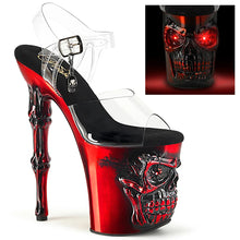 Carregar imagem no visualizador da galeria, Tacones Pleaser RAPTURE-808-LT Transparente Satin Rojo
