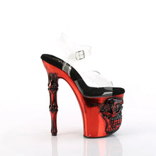 Carregar imagem no visualizador da galeria, Tacones Pleaser RAPTURE-808-LT Transparente Satin Rojo
