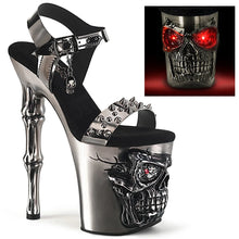 Cargar imagen en el visor de la galería, Tacones Pleaser RAPTURE-812-LT Pewter Satin Cromo
