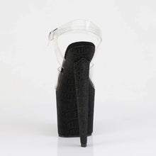 Load image into Gallery viewer, Tacones Pleaser RAZZLE-808WR Transparente Negro Reptile
