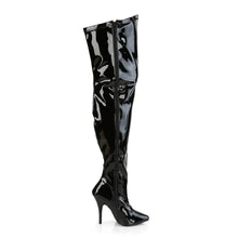 Load image into Gallery viewer, Botas Pleaser Pink Label SEDUCE-3000WC Negro Str. Charol
