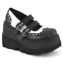 Load image into Gallery viewer, Zapatos con plataforma Demonia SHAKER-27 Negro-Blanco Piel vegana
