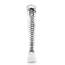 Load image into Gallery viewer, Botas (Over the Knee) Demonia SHAKER-374 Blanco Hologram Stretch Charol
