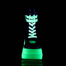 Load image into Gallery viewer, Botines Demonia SHAKER-52 Negro Pat-UV Neon Verde
