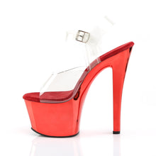 Carregar imagem no visualizador da galeria, Sapatos de salto alto Pleaser SKY-308 - Transparente / Cromo vermelho
