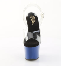 Load image into Gallery viewer, Pleaser SKY-308 Heels - Clear / Royal Blue

