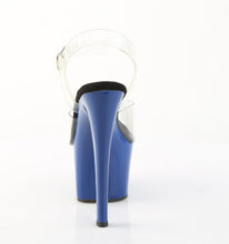 Load image into Gallery viewer, Pleaser SKY-308 Heels - Clear / Royal Blue
