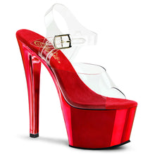 Carregar imagem no visualizador da galeria, Sapatos de salto alto Pleaser SKY-308 - Transparente / Cromo vermelho
