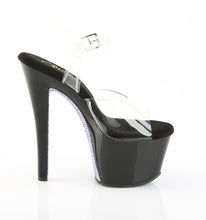 Carregar imagem no visualizador da galeria, Sapatos de salto alto Pleaser SKY-308CRS - Transparente / Preto - Strass lavanda
