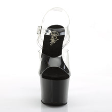 Load image into Gallery viewer, Pleaser SKY-308CRS Heels - Clear / Black - Silver AB Rhinestones
