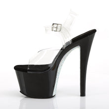 Load image into Gallery viewer, Pleaser SKY-308CRS Heels - Clear / Black - Silver AB Rhinestones
