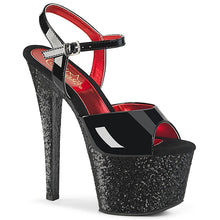Carregar imagem no visualizador da galeria, Tacones Pleaser SKY-309 Negro Charol Purpurina
