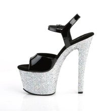 Load image into Gallery viewer, Tacones Pleaser SKY-309LG Negro Charol Plata
