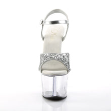 Carregar imagem no visualizador da galeria, Tacones Pleaser SKY-310 Plata Gltr Transparente
