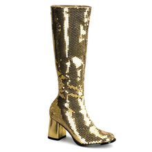 Load image into Gallery viewer, Botas Bordello SPECTACUL-300SQ Dorado Sequins
