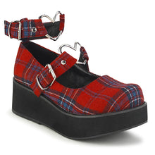 Load image into Gallery viewer, Zapatos con plataforma Demonia SPRITE-02 Rojo Plaid Fabric
