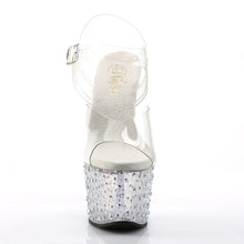 Cargar imagen en el visor de la galería, Tacones Pleaser STARDANCE-708 Transparente Plata
