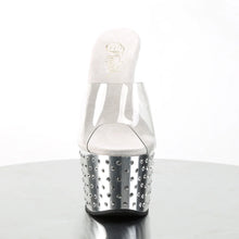 Cargar imagen en el visor de la galería, Tacones Pleaser STARDUST-701 Transparente Plata Cromo
