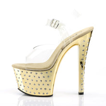 Cargar imagen en el visor de la galería, Tacones Pleaser STARDUST-708 Transparente Dorado Cromo
