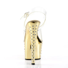 Cargar imagen en el visor de la galería, Tacones Pleaser STARDUST-708 Transparente Dorado Cromo
