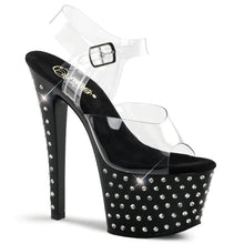 Cargar imagen en el visor de la galería, Tacones Pleaser STARDUST-708 Transparente Negro
