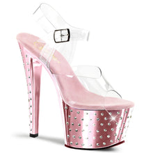 Cargar imagen en el visor de la galería, Tacones Pleaser STARDUST-708 Transparente B. Rosa
