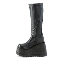 Load image into Gallery viewer, Botas Demonia STOMP-200 Negro Stretch Piel vegana
