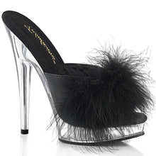 Cargar imagen en el visor de la galería, Tacones Fabulicious SULTRY-601F Negro Pu Marabou
