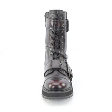 Carregar imagem no visualizador da galeria, Botas Demonia VALOR-220 - Pele vegan preto-bordô com efeito desgastado
