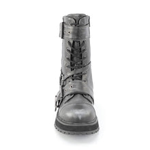 Carregar imagem no visualizador da galeria, Botas Demonia VALOR-220 - Pele vegan preto-prateado com efeito desgastado
