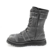 Carregar imagem no visualizador da galeria, Botas Demonia VALOR-220 - Pele vegan preto-prateado com efeito desgastado
