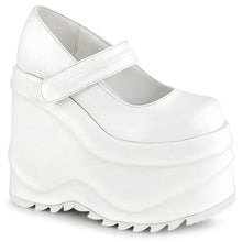 Load image into Gallery viewer, Zapatos con plataforma Demonia WAVE-32 Blanco Piel vegana
