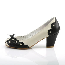 Load image into Gallery viewer, Tacones Pin Up Couture WIGGLE-17 Negro Crema Piel
