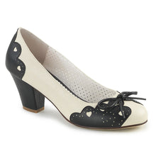 Load image into Gallery viewer, Tacones Pin Up Couture WIGGLE-17 Negro Crema Piel
