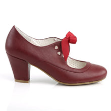 Load image into Gallery viewer, Tacones Pin Up Couture WIGGLE-32 Burdeos Piel Sintética
