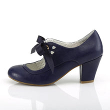Load image into Gallery viewer, Tacones Pin Up Couture WIGGLE-32 Navy Azul Piel
