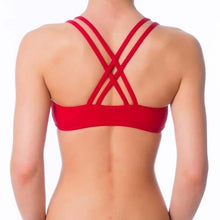 Load image into Gallery viewer, Double shoulder straps sports bra | Sports bra | Color: yellow | Women's sports bra | Dragonfly Pole Dance Clothes and Bikram Hot Yoga Outfit
