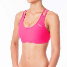 Load image into Gallery viewer, Doppel-Träger Sport-BH | Sports bra | Color: yellow | Women's sports bra | Dragonfly Pole Dance Clothes and Bikram Hot Yoga Outfit
