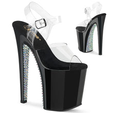 Cargar imagen en el visor de la galería, Tacones Pleaser XTREME-808SPRS Transparente Negro Plata

